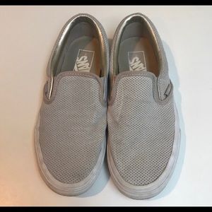 Vans Women’s Perforated Gray Slip-ons Size 6.5